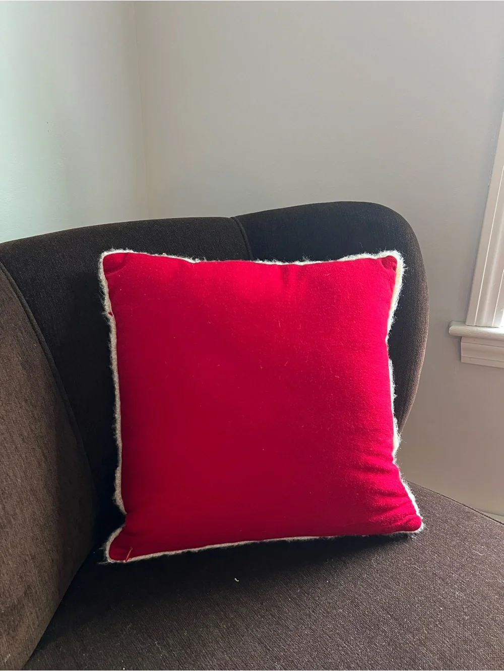 Beige & Red Plaid Jack Russell Terrier Dog Accent Pillow